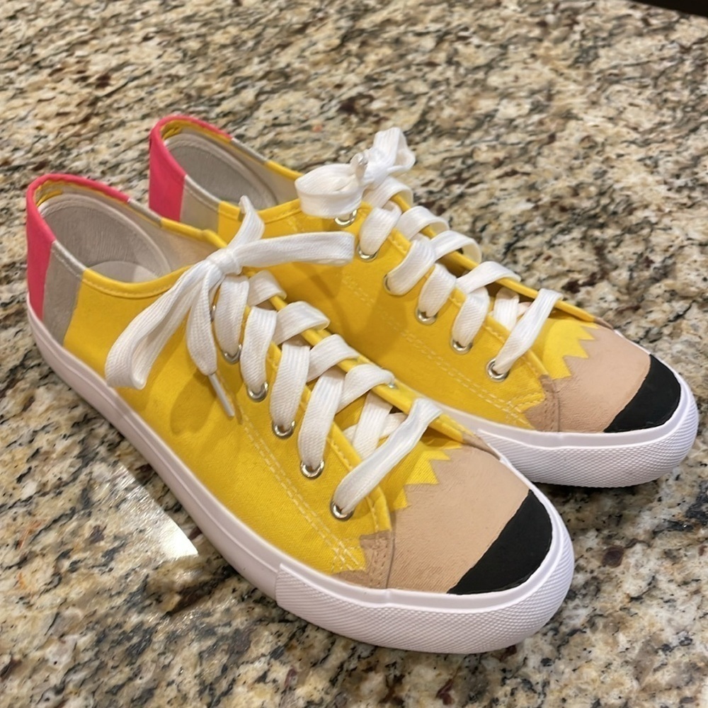 Pencil✏️Tennis shoes 💛💗Canvas Sneakers✏️ - Picture 2 of 16